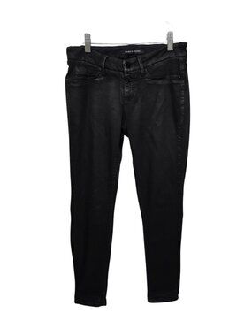 Cambio Jeans Womens Superstretch Pants Low Rise Shiny Black Size 4